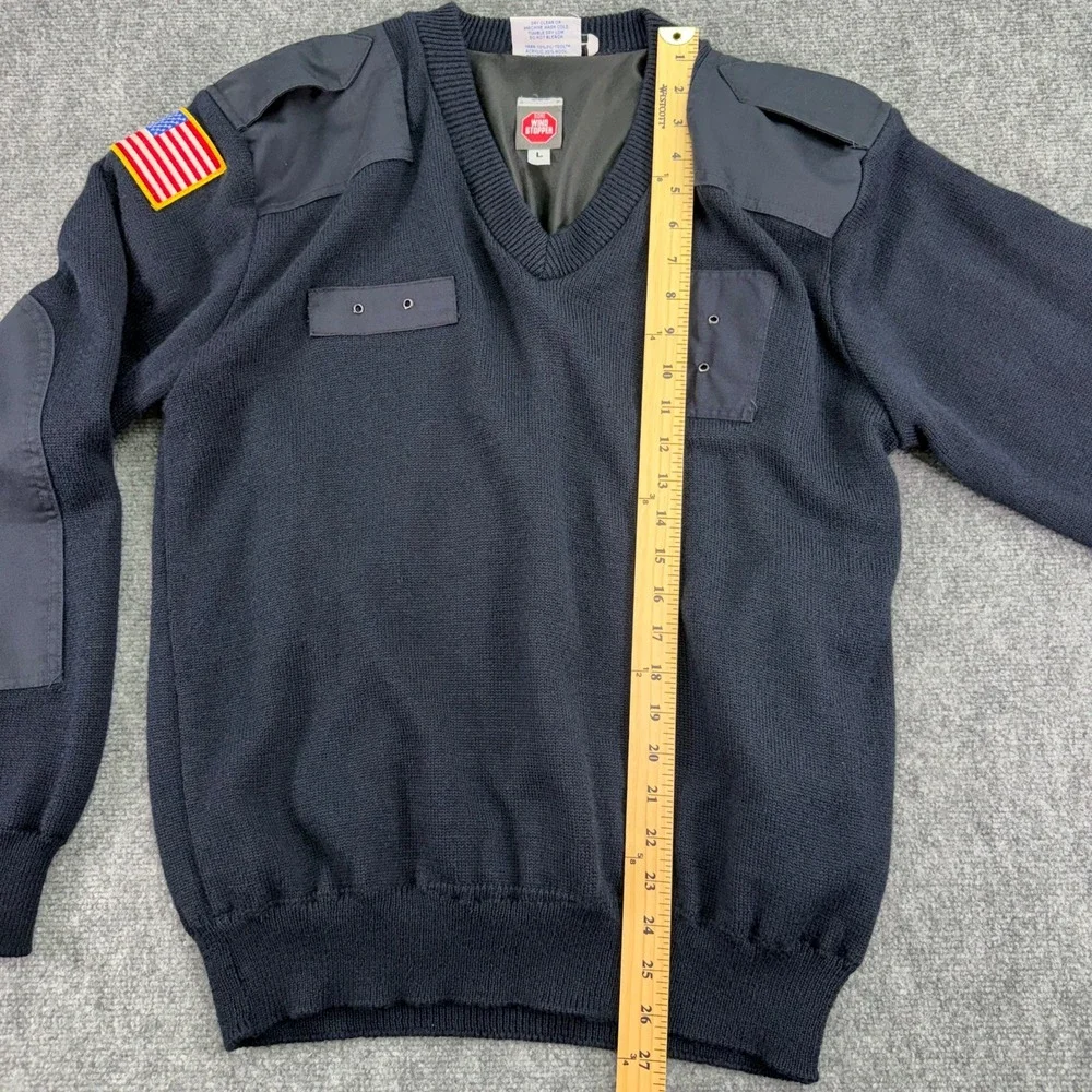 Blauer Sweater Mens Large Navy‎ Gore Windstopper Wool Blend Commando USA Patch